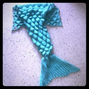 Turquoise knit sweater mermaid blanket